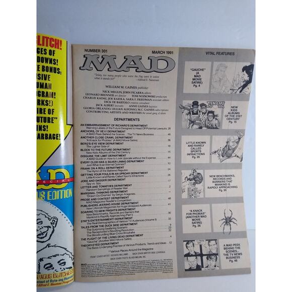 MAD Magazine #301 Marvel Comic Book 1991 Vintage New Kids On The Block Spoof - Picture 2 of 5
